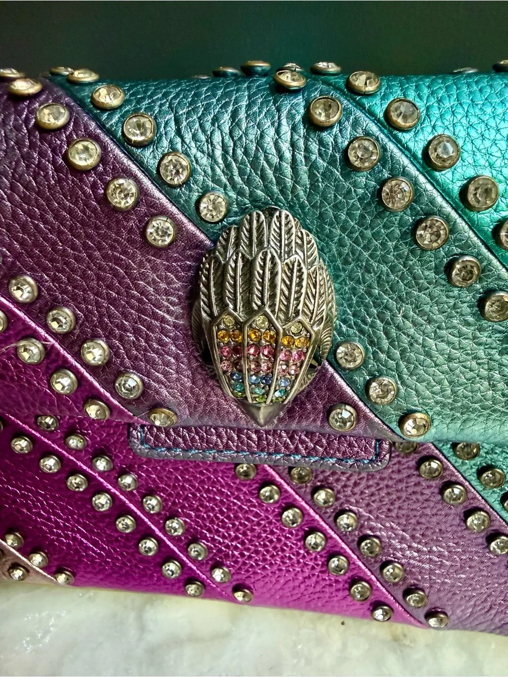 Kurt Geiger London Rainbow Mini
Kensington Crossbody Metallic
Studded Bag - Picture 2 of 16